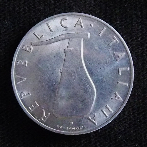 Italia 5 Liras 1952 Excelente Km 92 Timón Y Delfín 1