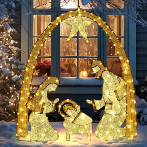 Belén Iluminado Al Aire Libre - Decoración 0
