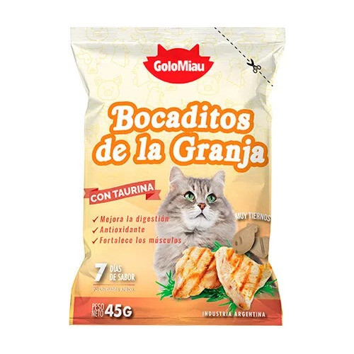 Promo X 6 U 45g Bocaditos De La Granja Gato Golomiau Golocan 1