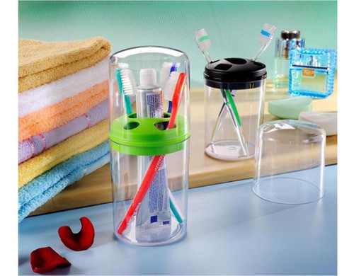 Kit Banheiro Dispenser Sabonete Porta Algodão Escovas Dente 1