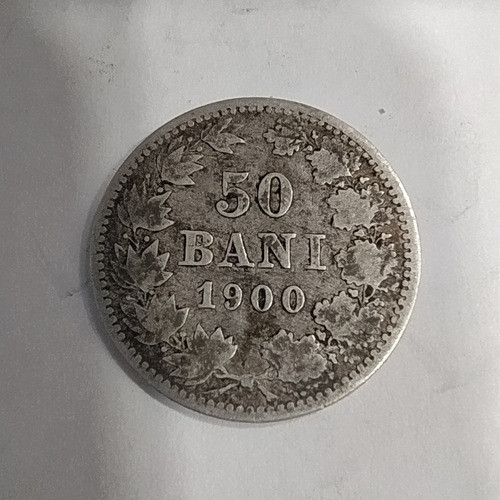 Antigua Moneda De Plata 50 Bani Rumania 1900 Km# 23 0