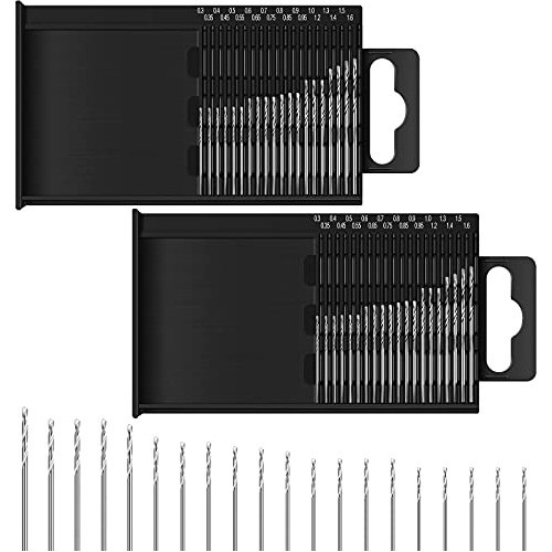 40 Mechas Brocas Pequeñas De 0.3 A 1.6 Mm Con Organizador 0