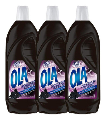 Kit 3 Lava Roupas Ola Roupas Pretas 1l 0