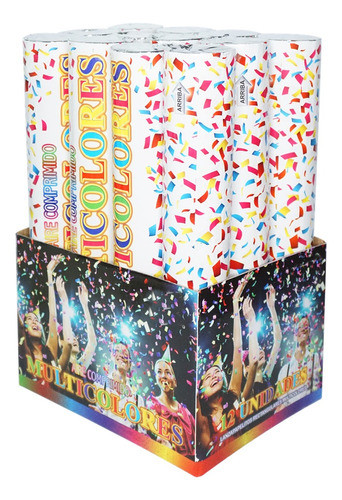 Lanzapapeles Multicolor X12 Lanza Papelitos Cañon Mortero 1