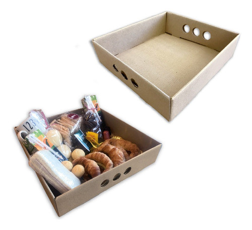 Bandejas Para Desayuno 25x25x7 Cartón Rígido Pack X 50 0