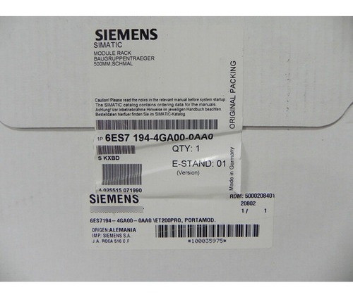 Bastidor Et200pro Ancho 500mm 6es7194-4ga00-0aa0 Siemens 0