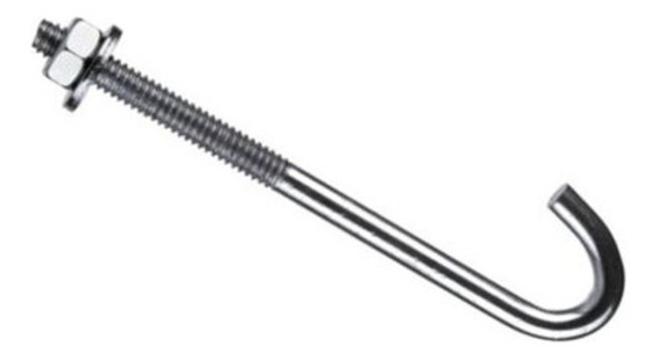Gancho J 8x200mm Para Alambre Tejido Tuerca Y Arandela 0