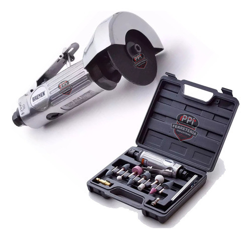 Kit Cortadora Neumatica Angular + Amoladora Recta Bremen 0
