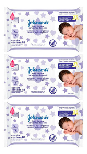 Johnson's Baby X3 Toallitas Húmedas Antes De Dormir 48u 6c 0