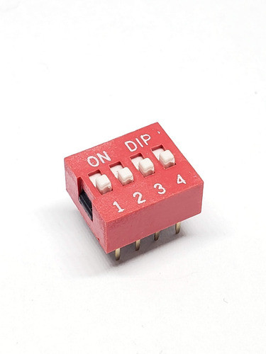 Pack X 5 Interruptor Dip Switch 4 Posiciones 2.5mm Rojo 0