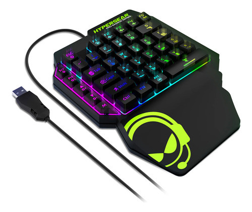 Teclado Para Juegos De Una Mano Hypergear Keyvictory Rgb 0