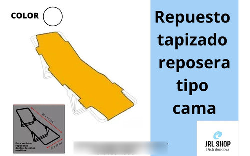 Repuesto Tapizado Reposera Tipo Cama  Blanco 1