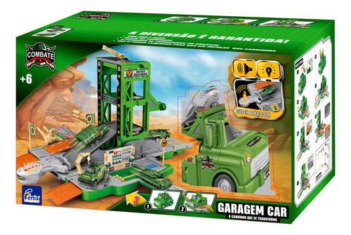 Kit Carrinho Garagem Car 2 Em 1 Combate Fenix 0