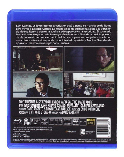 Blu-ray El Pajaro De Las Plumas De Cristal / Dario Argento 1