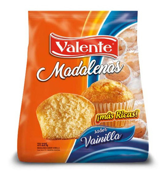 Pack X 3 Unid Madalenas  Vainilla 200 Gr Valente Galletitas 0