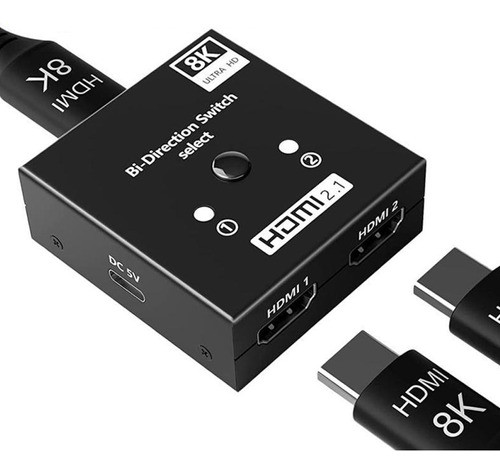 Switch Hdmi 8k 60ghz - 48gbps - Bidireccional 2 A 1 - 1 A 2 0