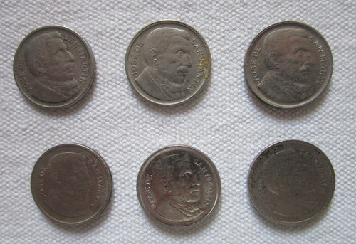 6 Monedas Antiguas Argentina 10 Centavos De 1951 A 1956 1