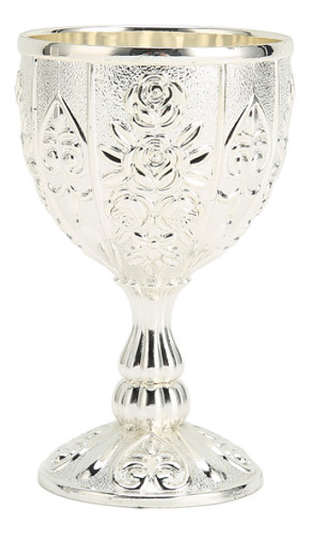 Copo De Vinho De Metal Em Relevo Com Padrão De Flores Vintag 1