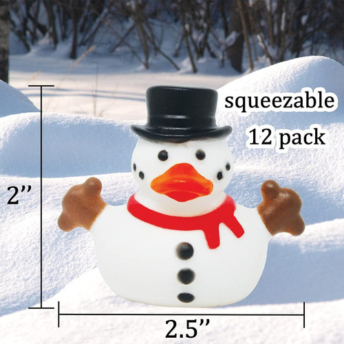 Snowman Rubber Duckies - 12 Pk Holiday Christmas Rubber Duck 1