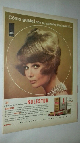 P472 Clipping Publicidad Crema Colorante Koleston Año 1967 0