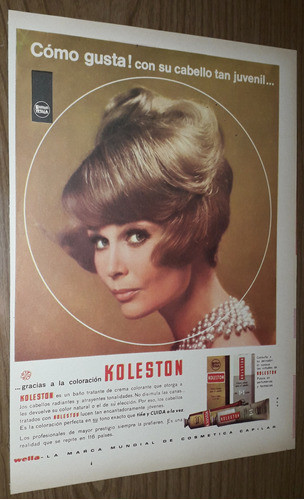 P472 Clipping Publicidad Crema Colorante Koleston Año 1967 0