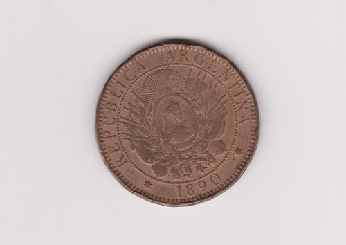 Moneda Argentina 2 Centavos Año 1890 Muy Buena 0