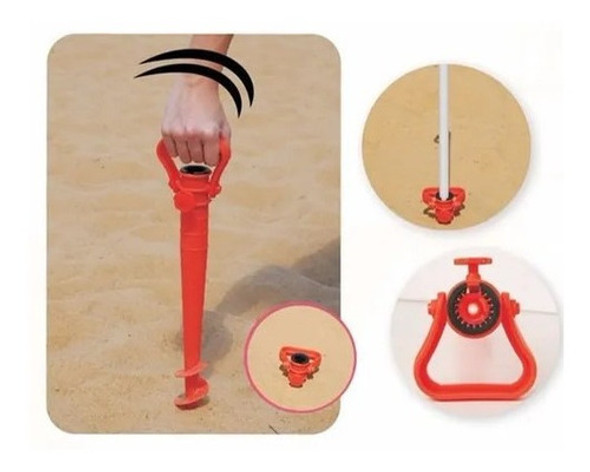 Saca Areia De Rosca Com Suporte Para Guarda Sol - Mor 1