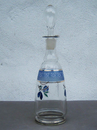 Hist.* Antigua Licorera Cristal Vienés Esmaltado Y Oro 27 Cm 0