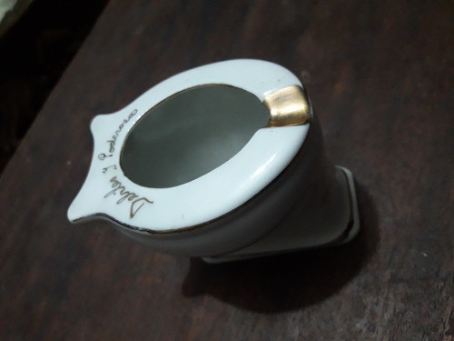 Cenicero Vintage Inodoro Debiles Y Poderosos Porcelana Oro 0