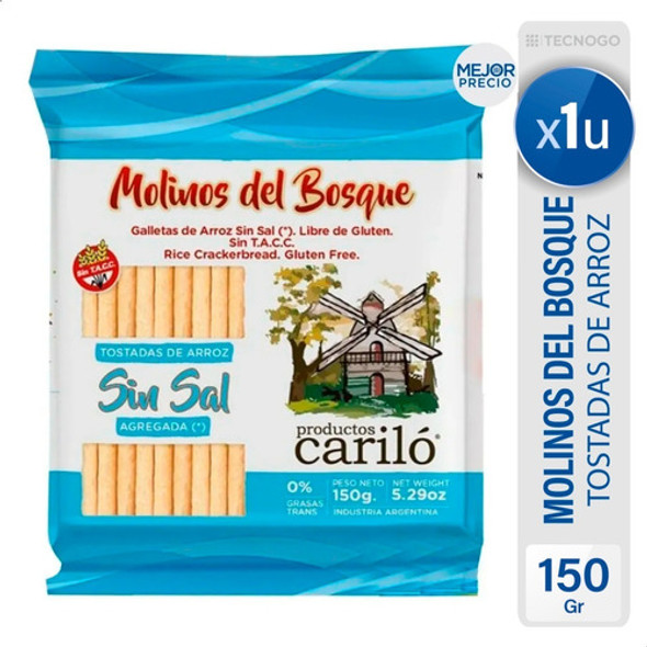 Tostadas Arroz Molinos Del Bosque Sin Tacc Sin Sal 0