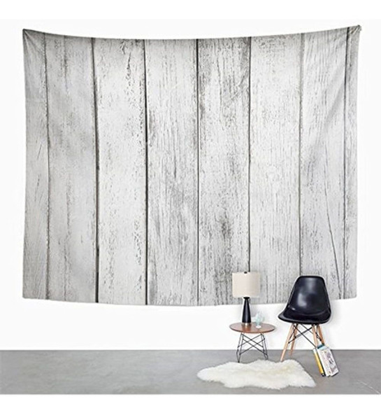 Emvency Tapestry Grey Rustic White Tablón Madera Mesa Abstra 1