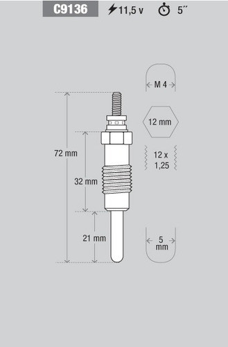 Bujia Calentadora Ford Escort 1.8 Diesel Kessel Original 1