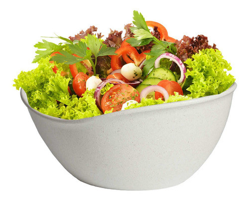 Saladeira Bowl Oval Design Bege Marfim Vasilha Salada Pipoca 0