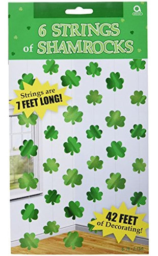 Lucky Irish St Patricks Day Shamrock Foil String Party Decor 0