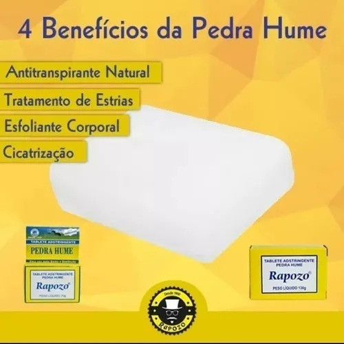 Pedra Hume Kit C/ 5 - Rapozo Adstringente Anti-séptico 72 Gr 1