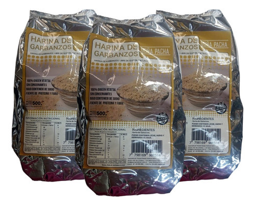 Harina De Garbanzo Doña Pacha Sin Tacc Vegetal 500g Pack X3 0