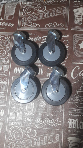 4 Ruedas Para Changos De Supermercado 100mm Pvc 0