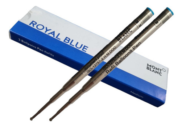 2 Refil Carga Ballpen Balpoint Tinta Azul P Caneta Montblanc 0