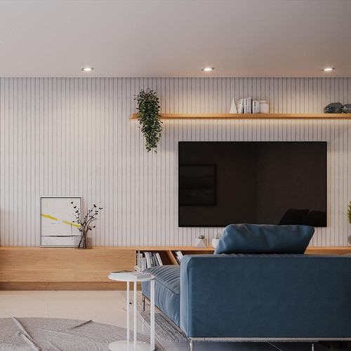 Painel Ripado Laminado Eva 10cm Largura Cor Branco Linha 1