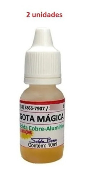 2 Pc Fluxo Gota Mágica P/ Soldar Alumínio Cobre Latão - 10ml 1