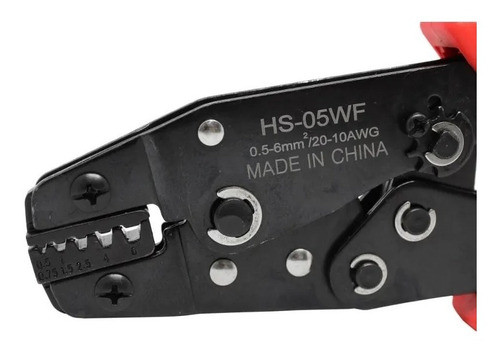Alicate Crimpar Terminais Ilhós 0,50-6 Mm² Hs-05wf 1