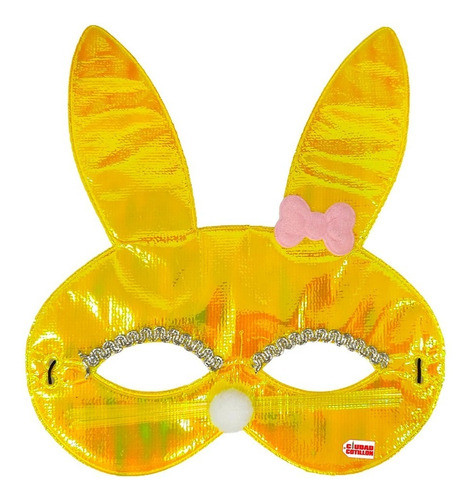 Antifaz Tela Conejo X1 Brillante Holográfico Ciudad Cotillón 0