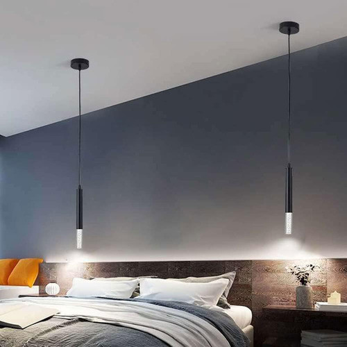 Pendente Tubo Preto Fosco Acrílico 30cm Led 5w 3200k Bivolt 0