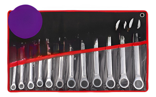 Lona De Acero 12pcs 8-19mm Llave Cabeza Fija Carraca Gear Se 0