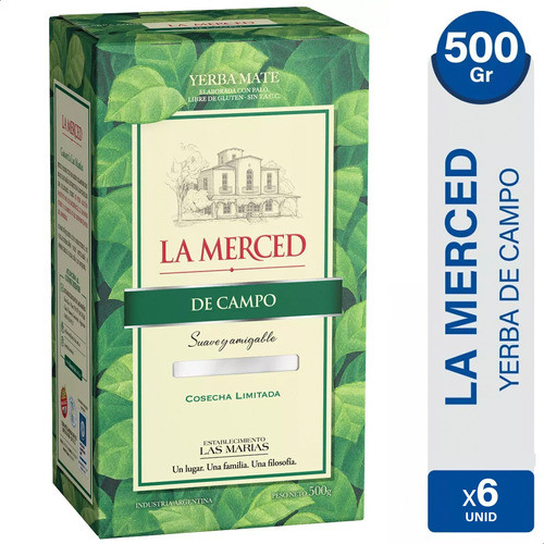 Yerba Mate La Merced De Campo 500g Las Marias Pack X6 6 Unid 0
