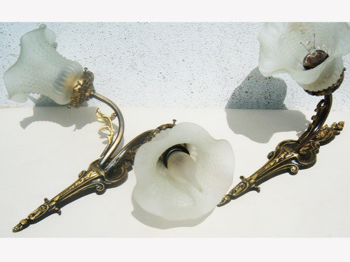 Hist*- Antiguos 2 Apliques Luis Xv Patinados Garantía Envío 1