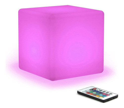 Hullaballoo 8-inch Led Dimmable Glow Cube Impermeable Recarg 0