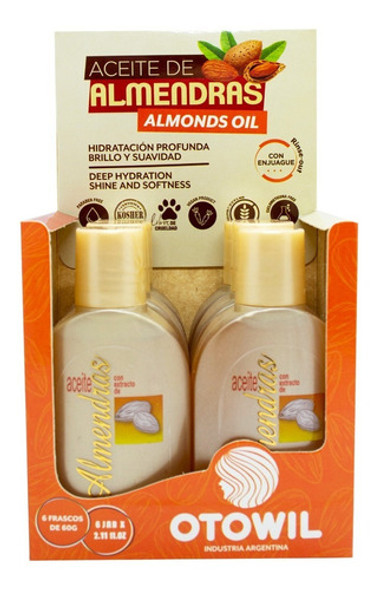 Otowil Aceite De Almendras X6 Hidratación Brillo Vegano 60g 0