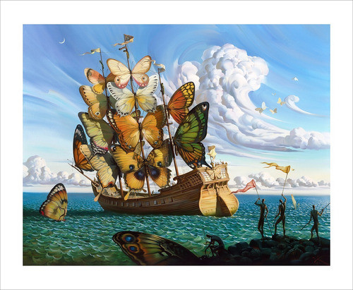 Lamina Fine Art El Barco De Mariposas Vladimir Kush 30x40 Cm 0