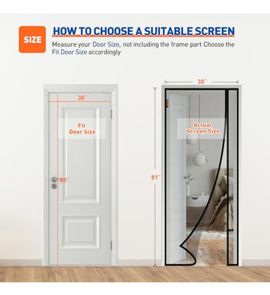 Mosquitero Magnetico Para Puertas De 203x91cm - Gris 1